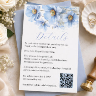 Weiche Blaue Himalaya-Mohn-Blumengarten-Hochzeit Begleitkarte