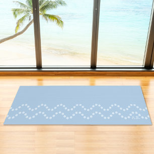 Weiche blaue minimale gepunktete wellenförmige Lin Yogamatte