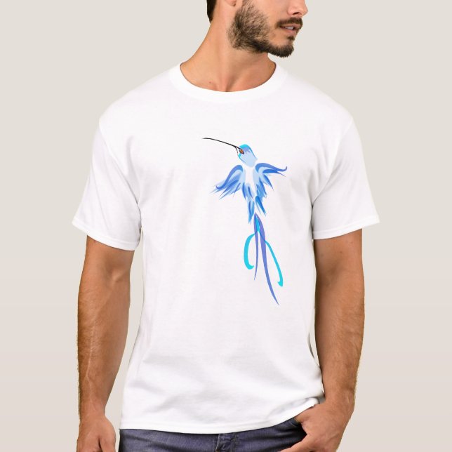 Weiche blaue Summenvogel-Shirts T-Shirt (Vorderseite)