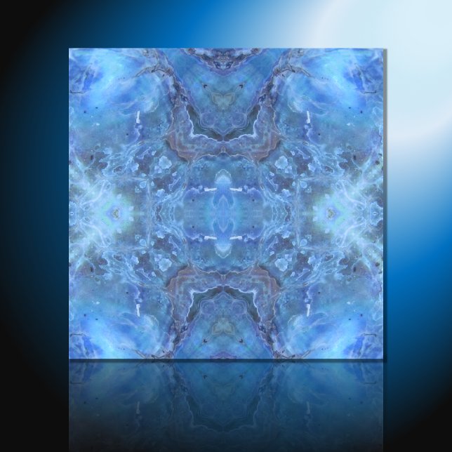 Weiche Blues Waves & Curves Fliese (Von Creator hochgeladen)