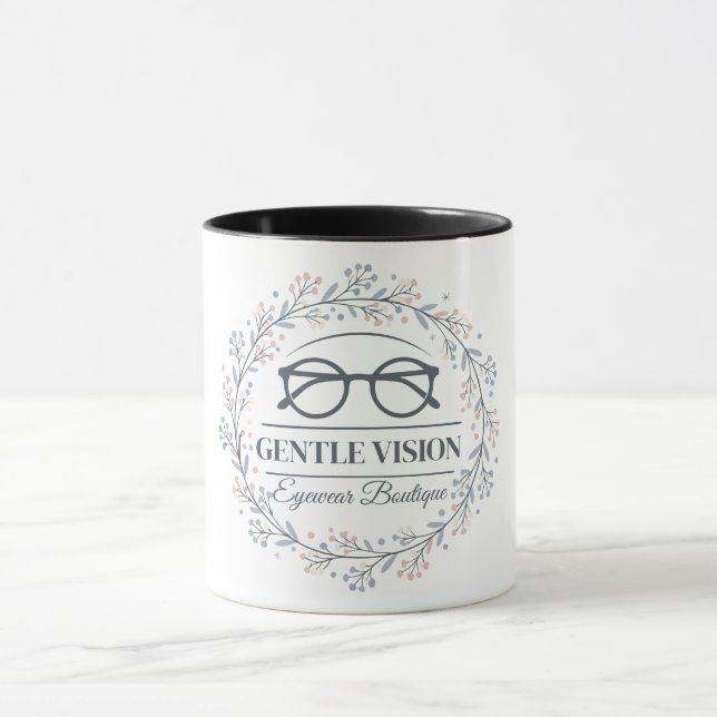 Weiche Blumen umgeben die Lesebrille Stil Tasse (Zentrum)