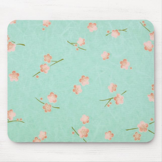 Weiche Blumenblätter Pfirsich u. Aqua Mousepad (Vorne)