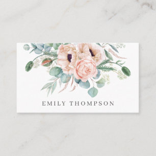Weiche Blumenkugeln und Rose Visitenkarte