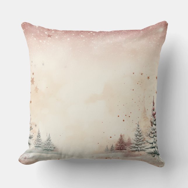 Weiche Blush Winter Wonderland Kissen (Vorderseite)