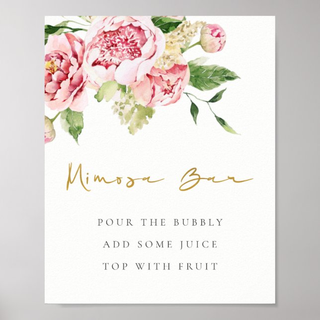 Weiche Blüte Blumenzunge Wasserfarbe Mimosa Bar Ze Poster (Vorne)