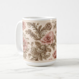 Weiche Blütenblüte und Scrolls Kaffeetasse