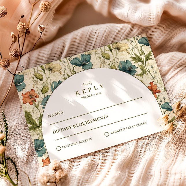 Weiche Botanische Bogen-Gartenhochzeit RSVP Karte (Von Creator hochgeladen)