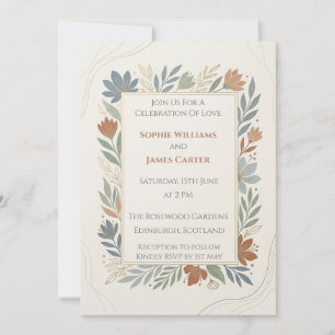 Weiche botanische Lorbeer-Hochzeitseinladung Einladung