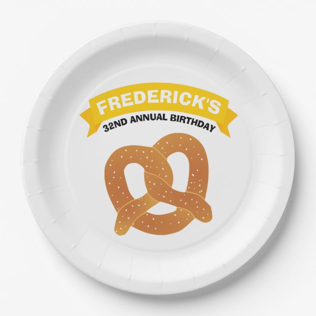 Weiche Brezel-Party Pappteller (Vorderseite)