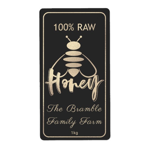 Weiche Champagner Gold 100% Rohhoney Bee Label (Vorne)