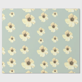 Weiche Creme-Blumen-Sagegrün-Verpackungspapier Geschenkpapier