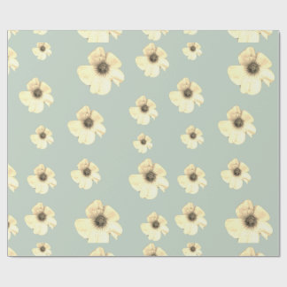 Weiche Creme-Blumen-Sagegrün-Verpackungspapier Geschenkpapier