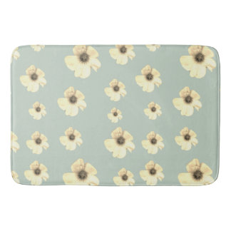 Weiche Creme-Blumenmuster-Sagegrüne Badematte
