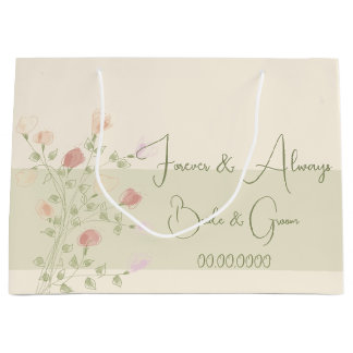 Weiche Creme rosa grün und pfirsichfarben Große Geschenktüte