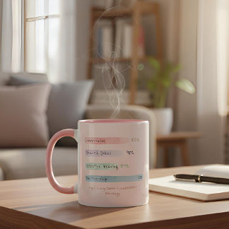 Weiche Daten | In Zahlen | Schamrot Beziehung Zweifarbige Tasse