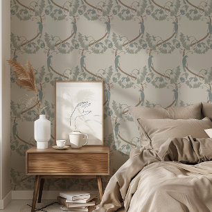 Weiche Elegance - Vögel & Reben Tapete