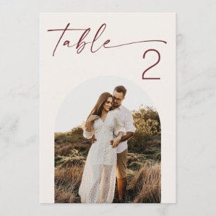 Weiche Elfenbein-Elegante Foto-Hochzeitstisch-Numm Einladung