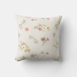 Weiche Elfenbein-Moos-Rosen-Aquarell-Blumen Kissen