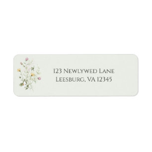 Weiche englische Garten-Hochzeit-Rücksende-Adresse
