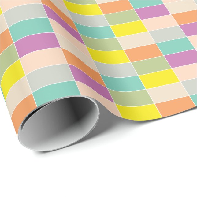 Weiche Farb-Schachbrettmuster Geschenkpapier (Rolleneckpunkt)