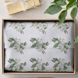 Weiche Farbe Magnolia Muster Blau Seidenpapier