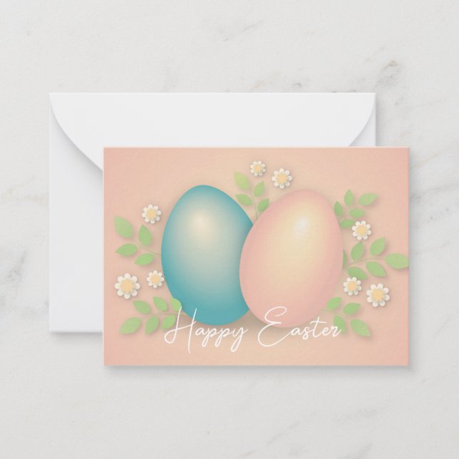 Weiche Farben Osterei und Frühlingsmilch Blume Mitteilungskarte (Vorderseite)