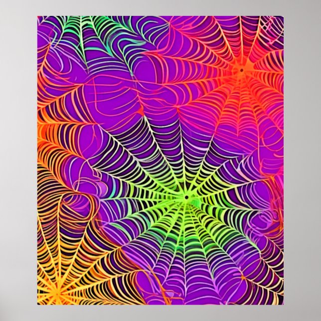 Weiche Farben: Spiderweb Art Poster (Vorne)