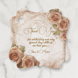 Weiche farbige Rose Hochzeit Geschenkanhänger