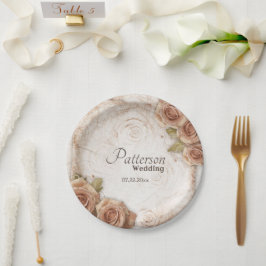 Weiche farbige Rose Hochzeit Pappteller
