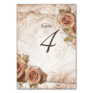 Weiche farbige Rose Hochzeit Tischnummer