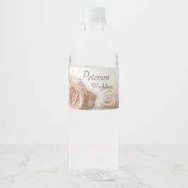 Weiche farbige Rose Hochzeit Wasserflaschenetikett