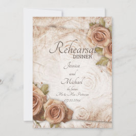 Weiche farbige Rose Hochzeitsessen Probe Einladung