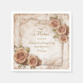 Weiche farbige Rose Hochzeitspapier Serviette