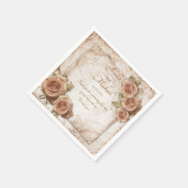 Weiche farbige Rose Hochzeitspapier Serviette