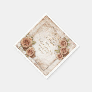 Weiche farbige Rose Hochzeitspapier Serviette