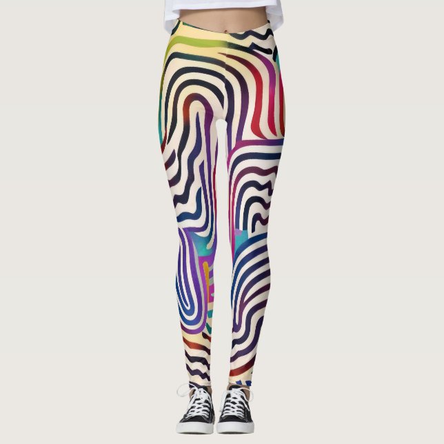 Weiche Farblinien Leggings (Vorderseite)