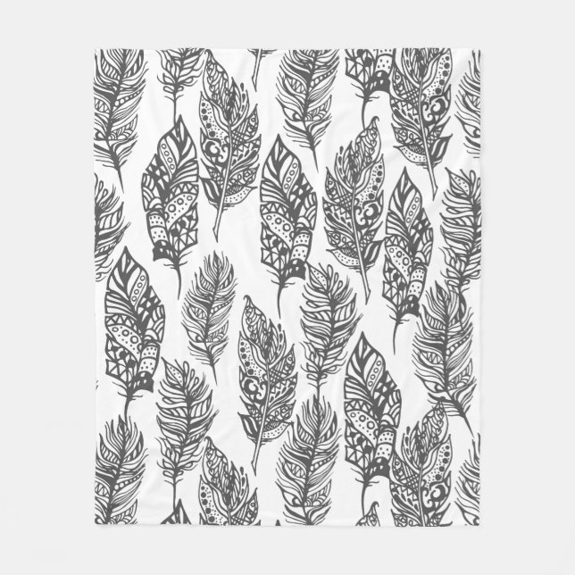 Weiche Federn Doodle Fleecedecke (Vorderseite)