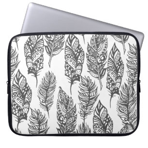 Weiche Federn Doodle Laptopschutzhülle