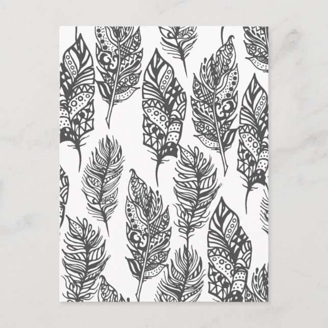 Weiche Federn Doodle Postkarte (Vorderseite)
