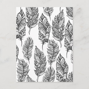 Weiche Federn Doodle Postkarte
