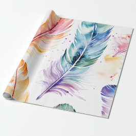 Weiche Federn: Watercolor Wonder Geschenkpapier
