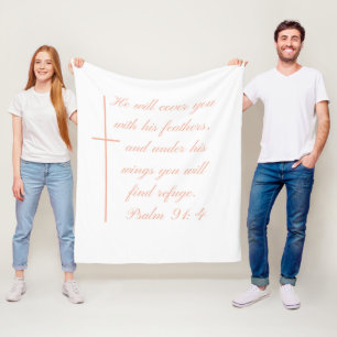 Weiche Fleece-christliches umfassendes Psalm-91:4 Fleecedecke