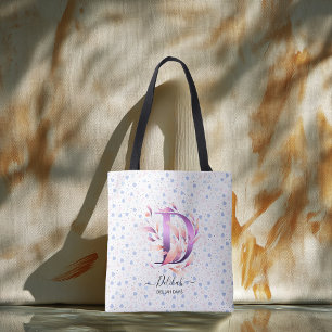 Weiche Florale Anfangsbuchstabe D-Tasche & Pastell