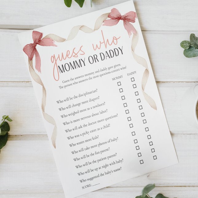 Weiche florale Baby Shower Game für Mama oder Papa Poster (Von Creator hochgeladen)