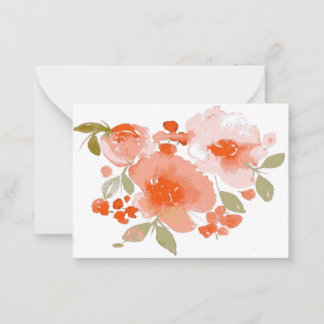 weiche florale Flachnotizkarte Mitteilungskarte