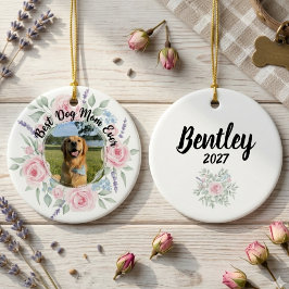 Weiche florale Hundemutter-Fotohommage Keramik Ornament