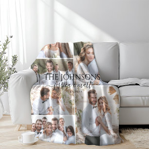 Weiche Foto-Collage Hochzeit oder Jubiläum Sherpadecke