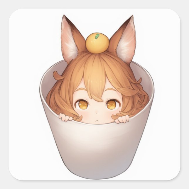 Weiche Friedliche Kunst Quadratischer Aufkleber (Vorderseite)