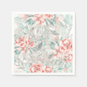 Weiche Frühlings-Sommer-Blumen Grün Elegante Hochz Serviette