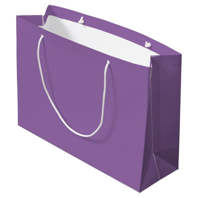 Weiche gedämpfte Lavendel-Großgeschenktasche Große Geschenktüte (Rückseite Schrägansicht)